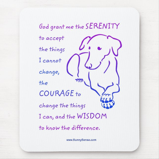 Mousepad Serenity Prayer w/Dog (Frente)