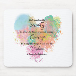 Mousepad Serenity Prayer Watercolor