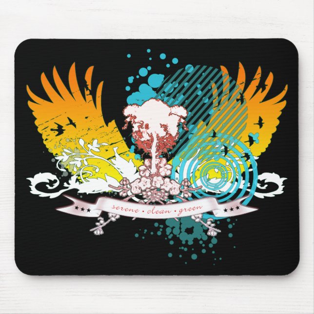 Mousepad sereno limpo, verde. (Frente)