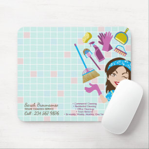 Mousepad Serviço de Limpeza da Casa Janitorial Lady Washing