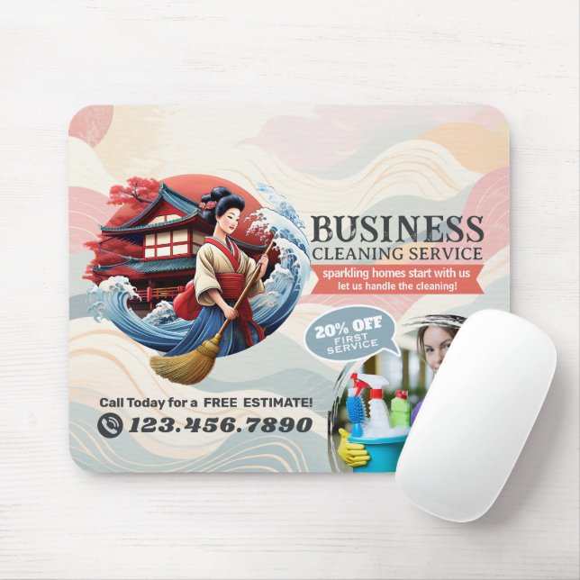 Mousepad Serviço de Limpeza de Casa Moderna Serviço de Limp (Com mouse)