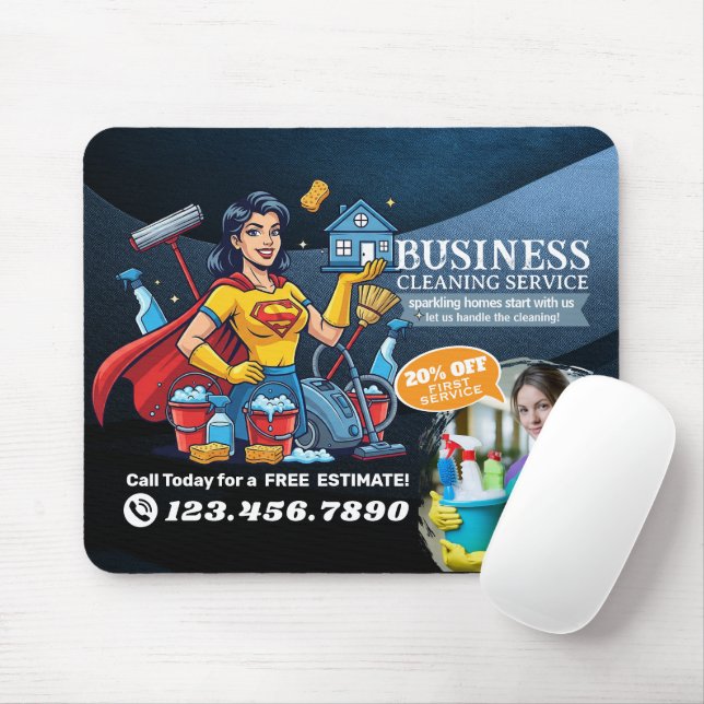 Mousepad Serviço de Limpeza de Casa Moderna Serviço de Limp (Com mouse)