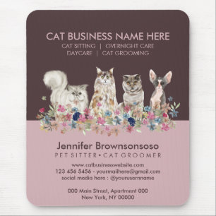 Mousepad Serviço Veterinário de Pet de Gato Pequeno Rosa Se