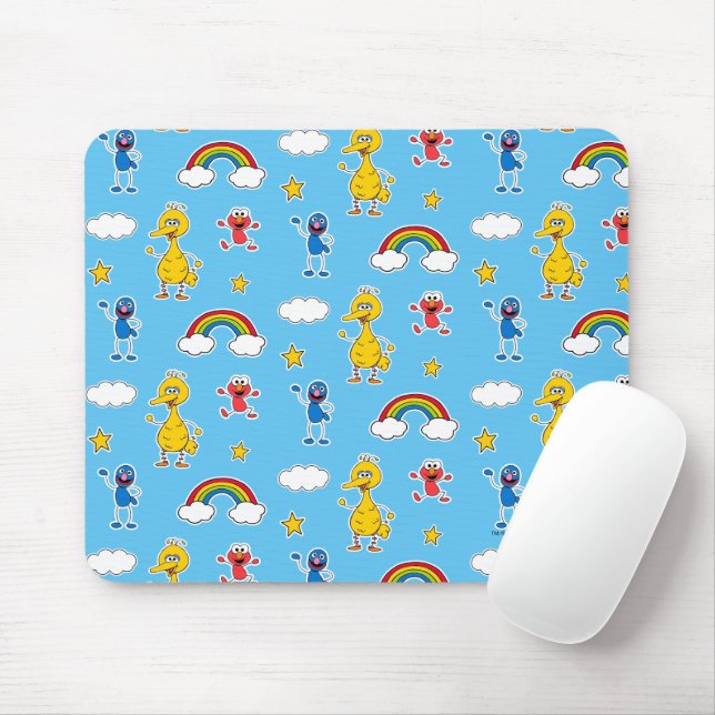 Mousepad Sesame Pals Rainbow Doodley Patterno (Com mouse)
