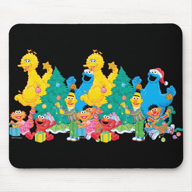 Mousepad Sesame Street Christmas Pals T Shirt  (Frente)