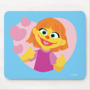 Mousepad Sesame Street   Julia Coração Rosa