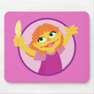 Mousepad Sesame Street Julia Segurando uma Pena