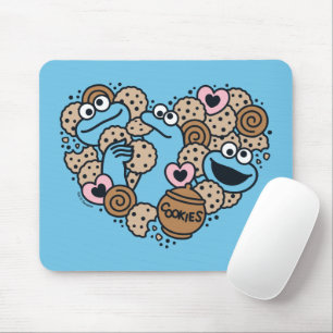 Mousepad Sésamo Sésamo   Cookie Monster Doodle Heart