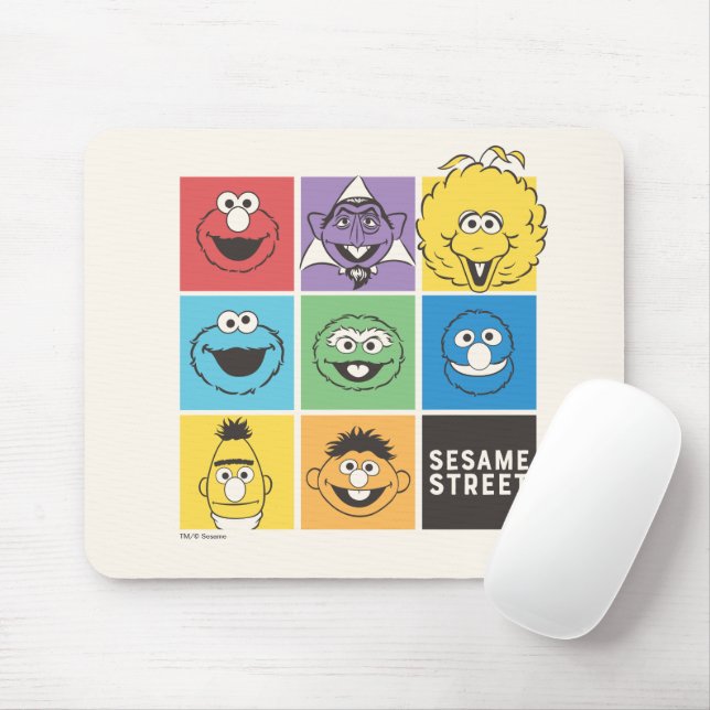Mousepad Sésamo Street Pals | Blocos de cores (Com mouse)