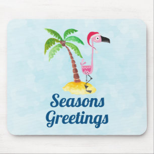 Mousepad Sessões saudações Flamingo Rosa Rosa em Santa H