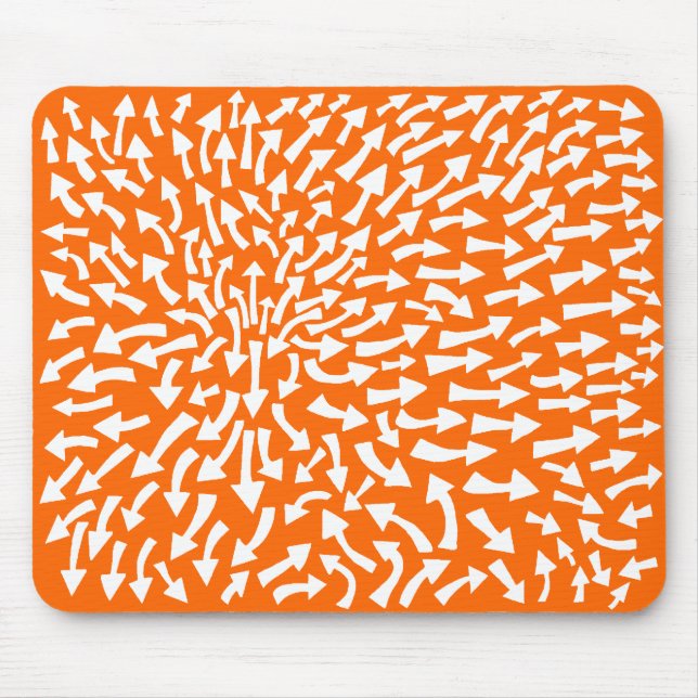 Mousepad Setas - Branco em Laranja F6600 (Frente)