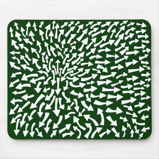 Mousepad Setas - Branco sobre Verde escuro 003300 (Frente)