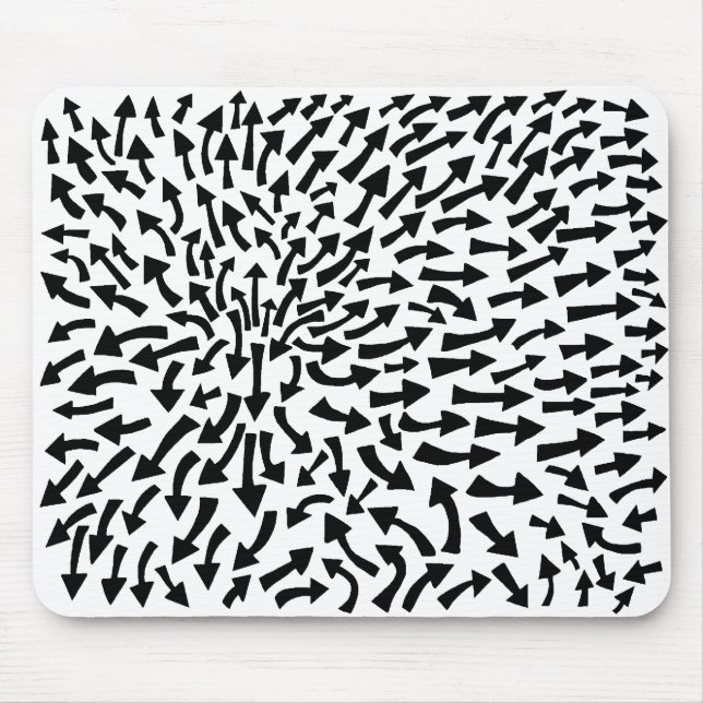 Mousepad Setas - Preto em Branco (Frente)