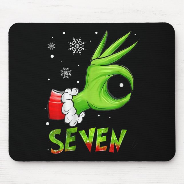 Mousepad Sete 6 7 Meme Santa Natal Xmas Professor Engraçado (Frente)