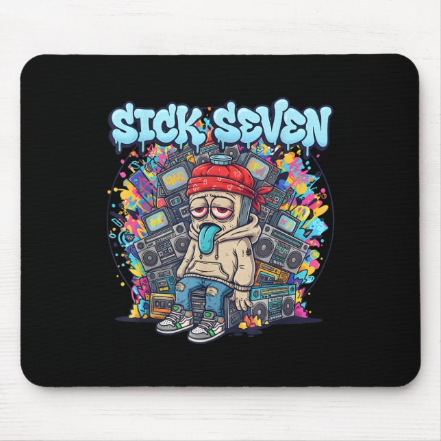 Mousepad Sete Doente 67 Graffiti Meme Seis Sete Rua Diverti (Frente)