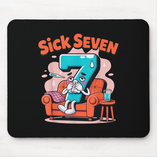 Mousepad Sete Doente 67 Roupa de Palavra Divertida Piada de (Frente)