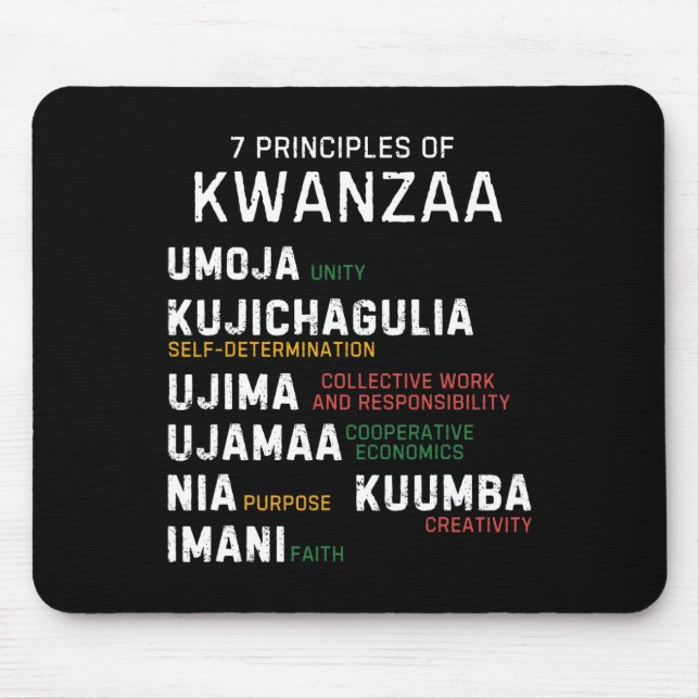 Mousepad Sete Princípios De Kwanzaa Happy Kwanzaa 7 (Frente)