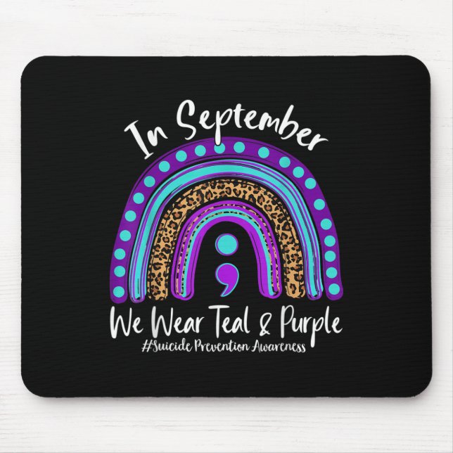 Mousepad Setembro Vestimos Teal &amp; Suicídio Roxo Impede (Frente)