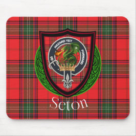 Mousepad Seton Scottish Clan Tartan and Crest