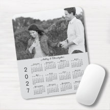 Seu Calendário 2027 Cinza com Nomes Personalizados