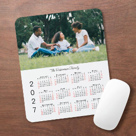 Mousepad Seu Calendário 2027 com Foto e Nome