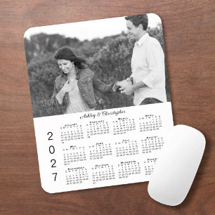 Mousepad Seu Calendário Personalizado de 2027 com Nomes e F
