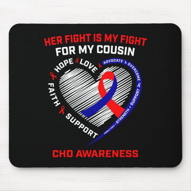 Mousepad Seu Combate Primo Chd Conscientização Doença Cardí (Frente)