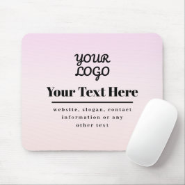 Mousepad Seu logotipo e texto | Pink & Peach Ombre