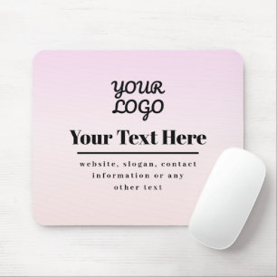 Mousepad Seu logotipo e texto Pink & Peach Ombre