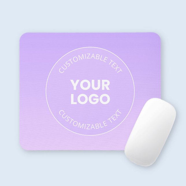 Mousepad Seu Logotipo | Gradiente Sutil Ombre Lavanda (Criador carregado)