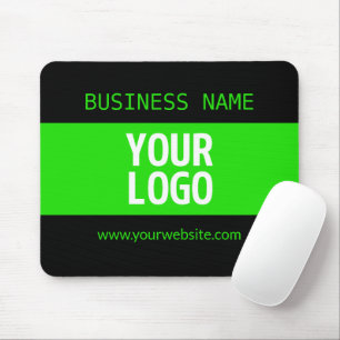 Mousepad Seu logotipo ou imagem   Preto e Verde Brilho