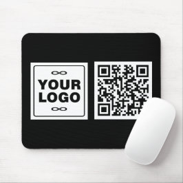 Mousepad Seu Logotipo - Quadrado - Fundo BRANCO + código QR