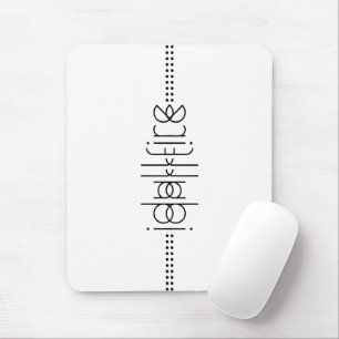 Mousepad Seu nome como Alienígena Glifos - Branco exclusivo