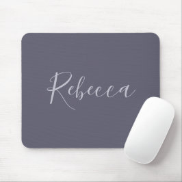 Mousepad Seu nome | Script de Lavanda Elegante em Roxo Preg