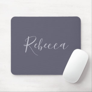 Mousepad Seu nome   Script de Lavanda Elegante em Roxo Preg