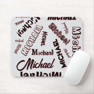 Mousepad Seu padrão de nome monograma cor rosa sombra