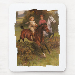 Mousepad Seu Primeiro Menino de Cerca e Cavalo Pulando Cerc