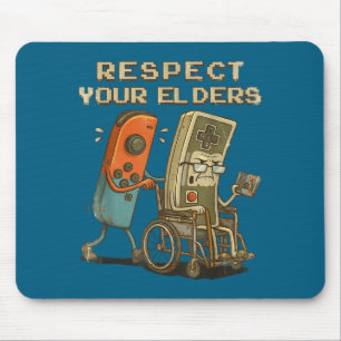 Mousepad Seu Respeito Engraçado aos Anciãos Jogos Retro Gam