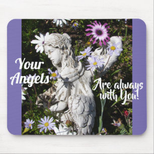 Mousepad Seus anjos estão sempre com você Anjo Floral