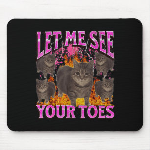 Mousepad Seus Dedos do Pé Gato Engraçado Meme Cópia Ilegal