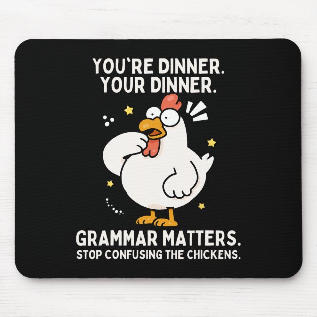 Mousepad Seus Problemas de Gramática no Jantar Param de Con (Frente)