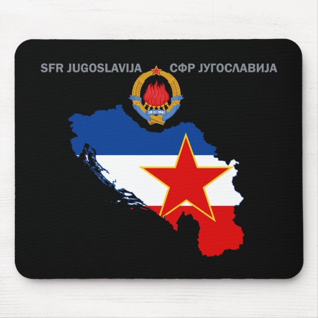 Mousepad SFR Jugoslávia - mapa - emblema - bandeira (Frente)