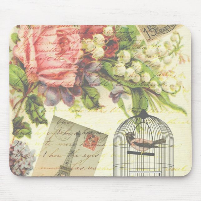 Mousepad SHABBYCHIC vintage Paris decoupage design (Frente)