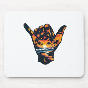Mousepad Shaka - Sinal de Mão - Férias de Verão no Surf de