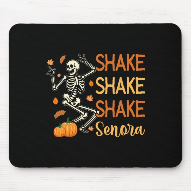 Mousepad Shake Shake Senora Funny Skeleton Pumpkin Ha (Frente)