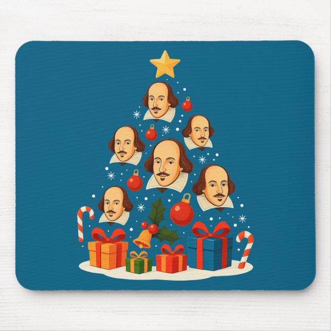 Mousepad Shakespeare English Literature Christmas Tree Xmas (Frente)