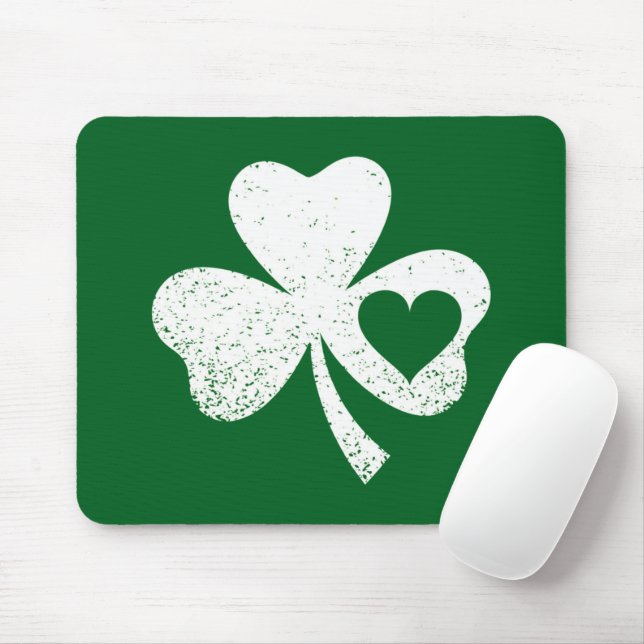 Mousepad Shamrock do Coração da Patty Irlandesa do Dia de S (Com mouse)