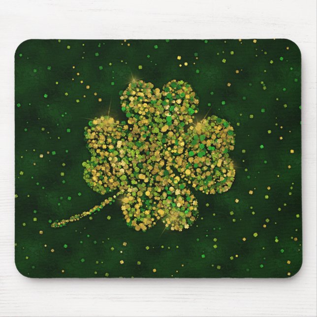 Mousepad Shamrock irlandês: Véu Sortudo de Quatro Folhas (Frente)