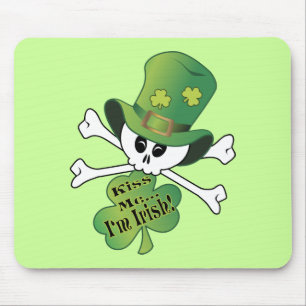 Mousepad Shamrock Skull