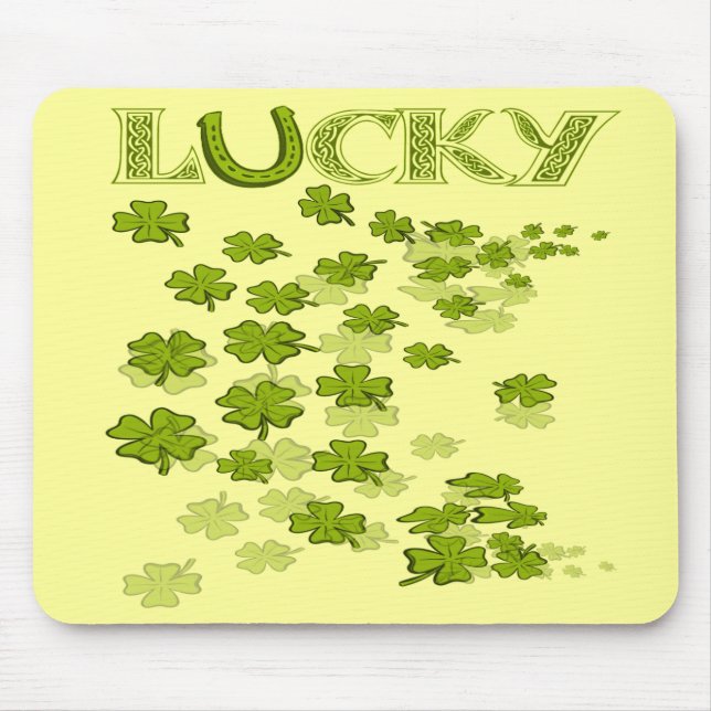 Mousepad Shamrocks Lucky HorseShoe (Frente)